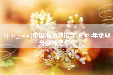 临猗中国消防救援学院2024年录取分数线是多少
