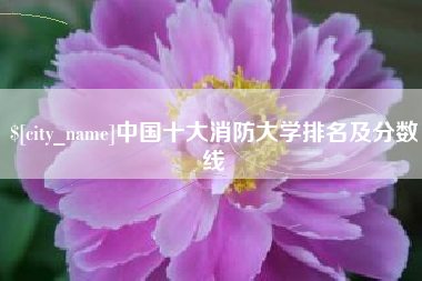 临猗中国十大消防大学排名及分数线